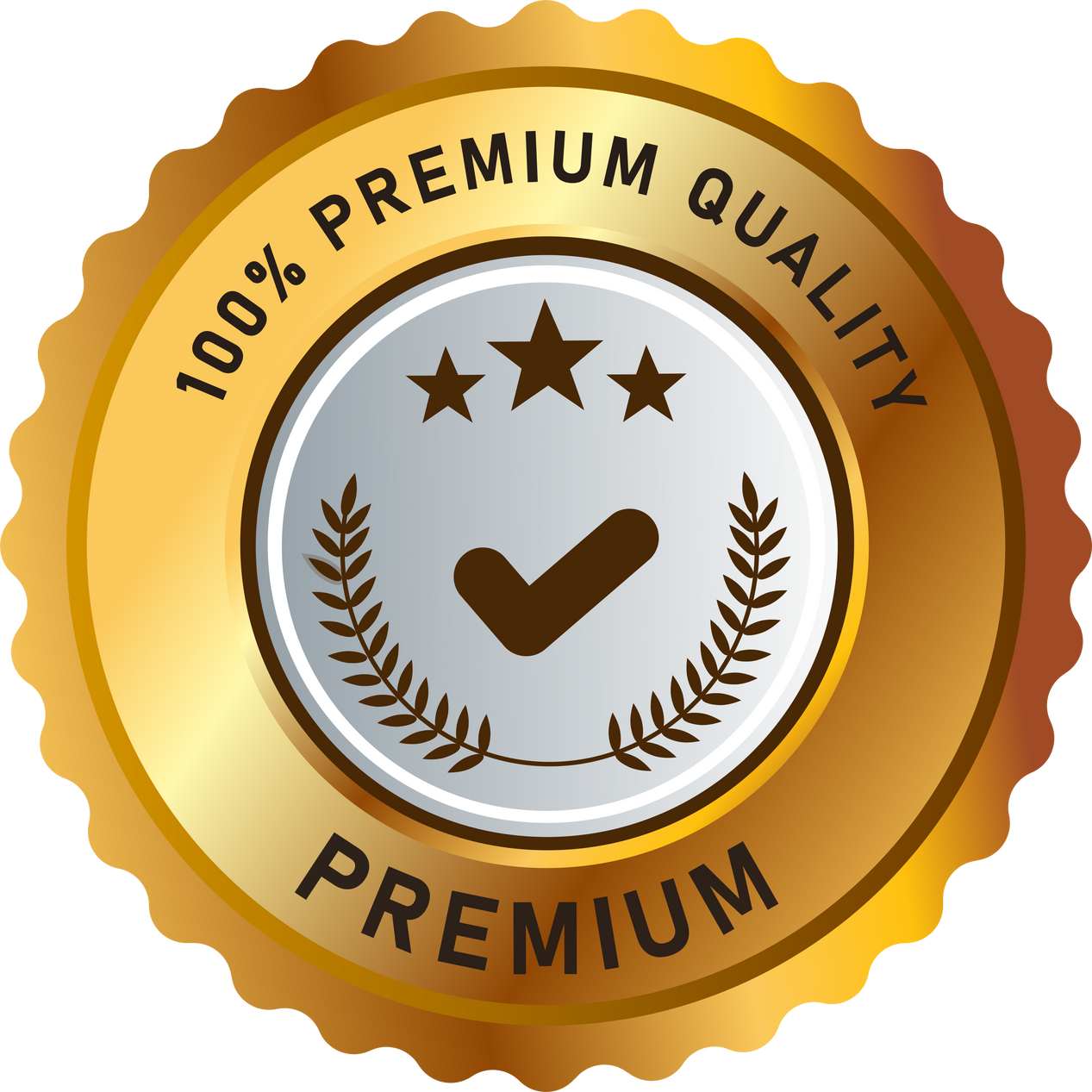 gold color star stamp seal badge premium quality product label sticker